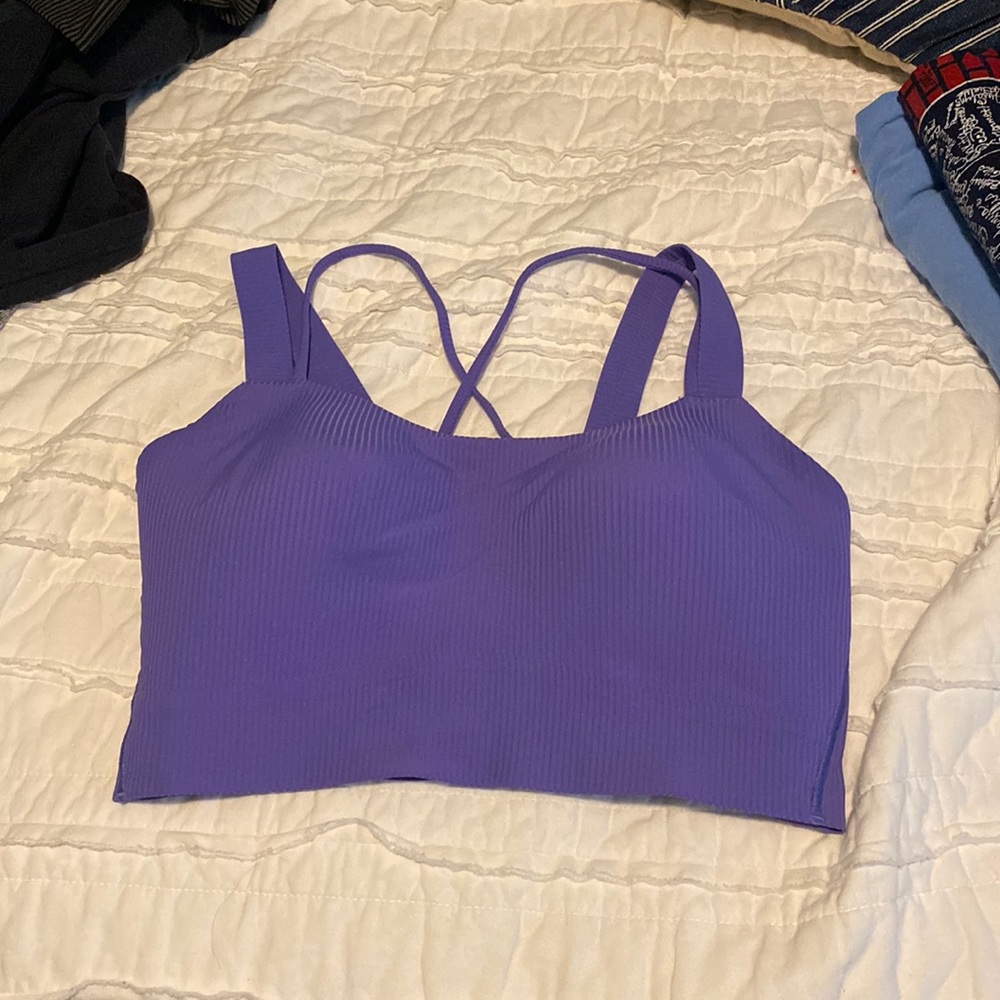 Like a cloud longline bra D DD charged indigo 8 ribbed